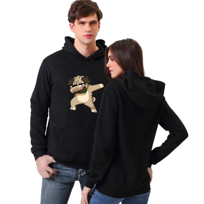 Men's sweater spring and autumn cartoon SWAG DOG personality creative jacket youth plus velvet hooded men's clothing