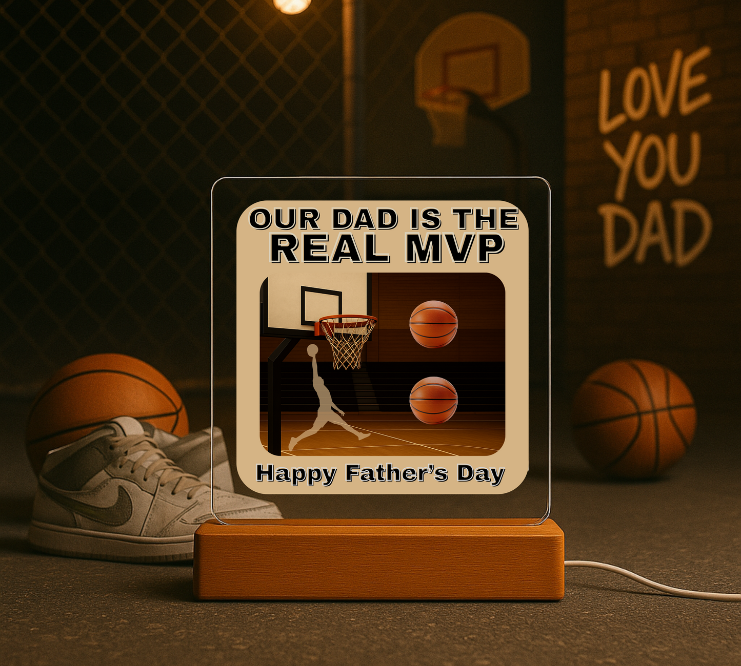 Dad's Personalized Acrylic Plaque – Baseball & Basketball Editions