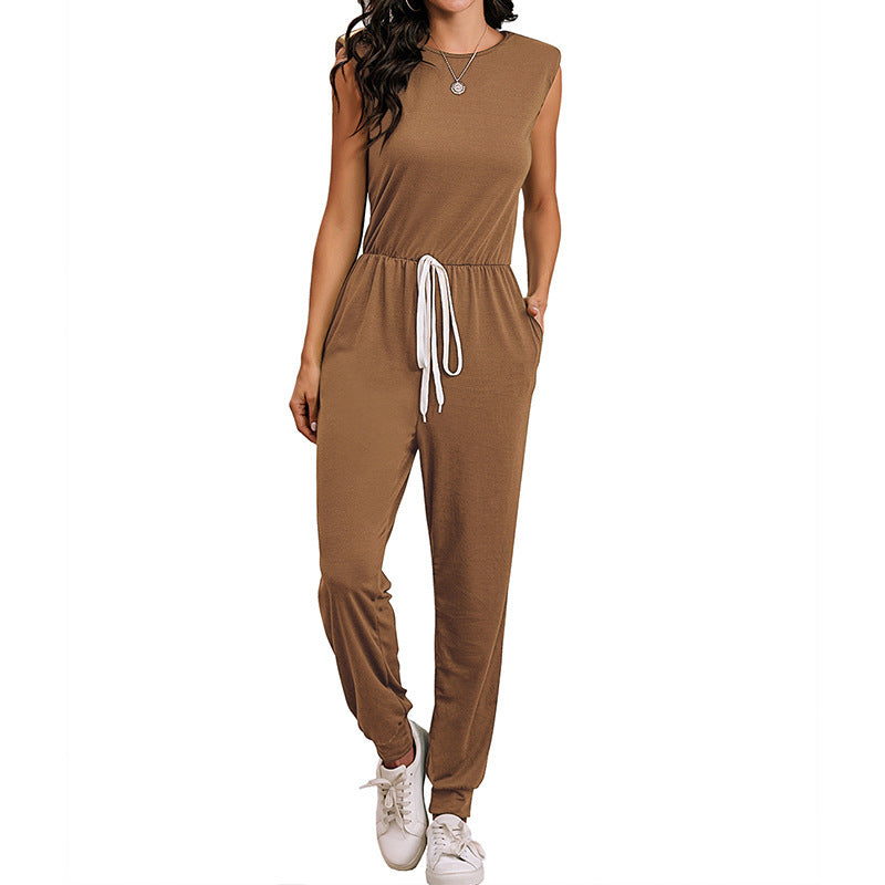 Sleeveless, backless, one-piece pants