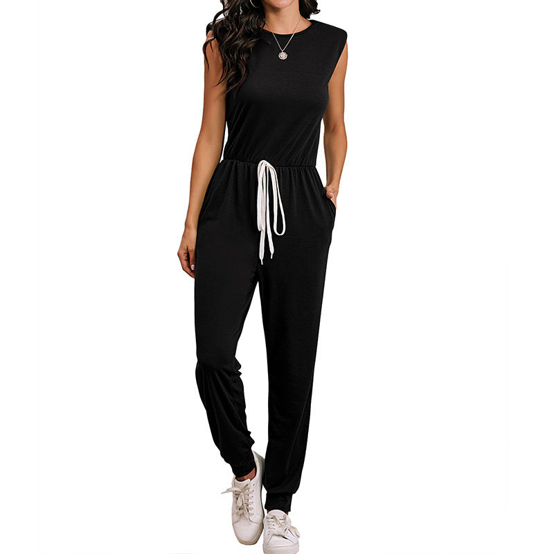 Sleeveless, backless, one-piece pants