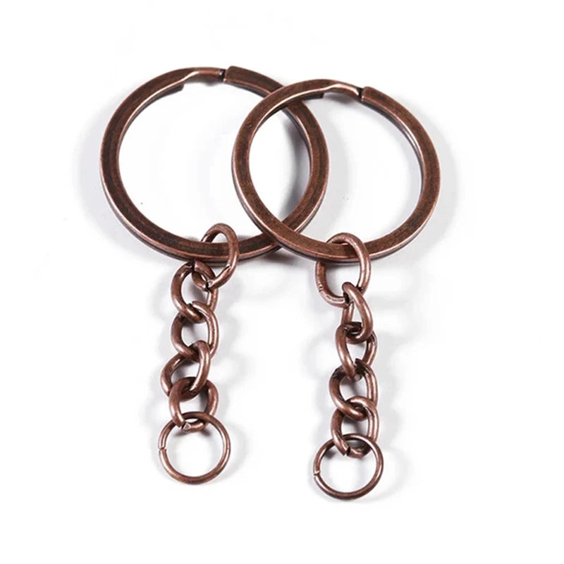 5-20pcs Gold Color Key Chain Key Ring Bronze Rhodium 28mm Long Round Split Keyrings Keychain For DIY Jewelry Making Wholesale