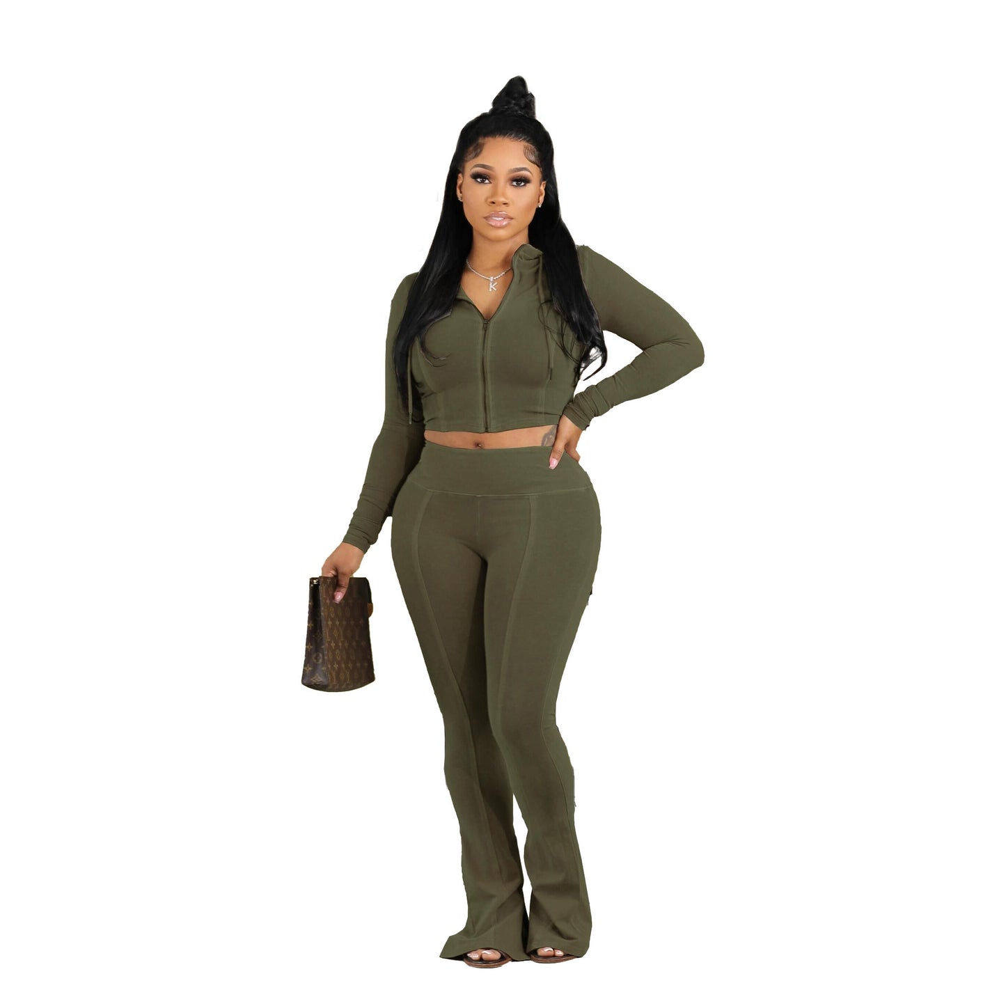 Women's Fashion Slim Pants Two-piece Set Nightclub Uniforms