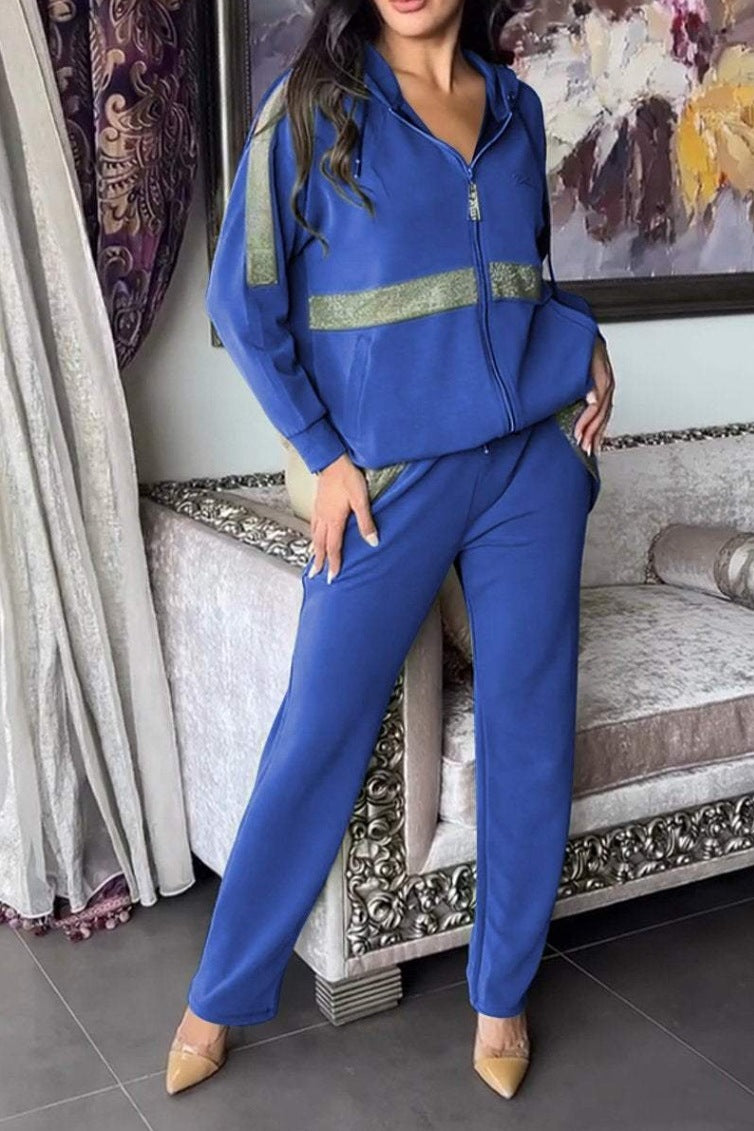 Women's Long-sleeved Trousers Sweater 2-piece Set