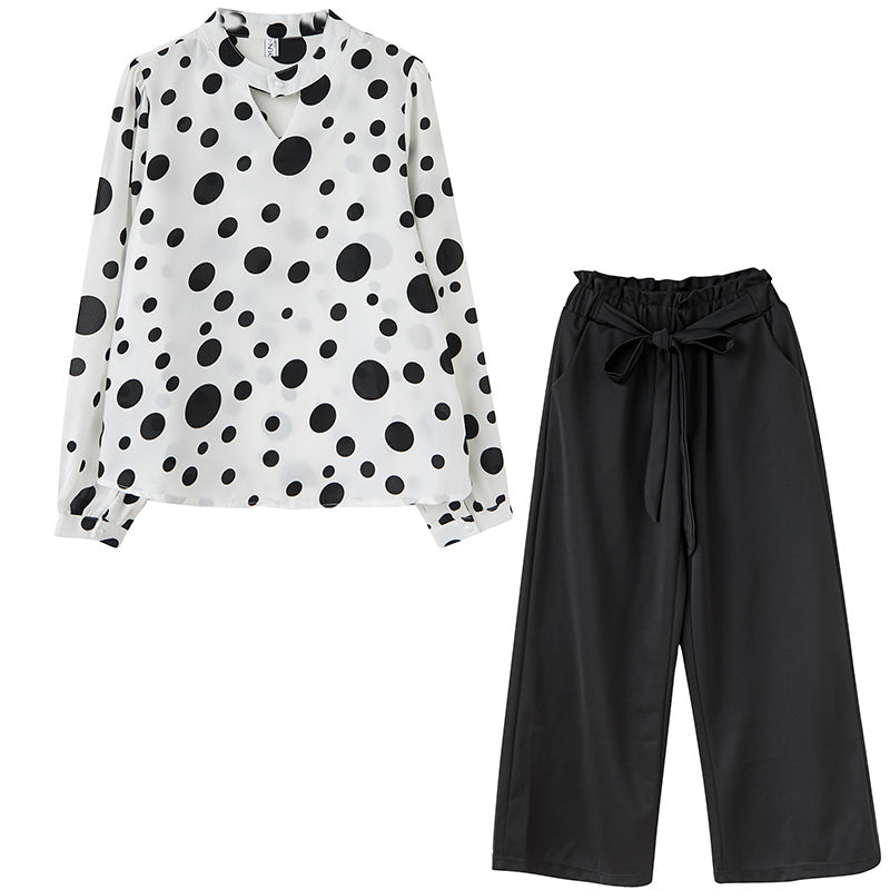 Women Loose Small Shirt Casual Pants Two-Piece Suit