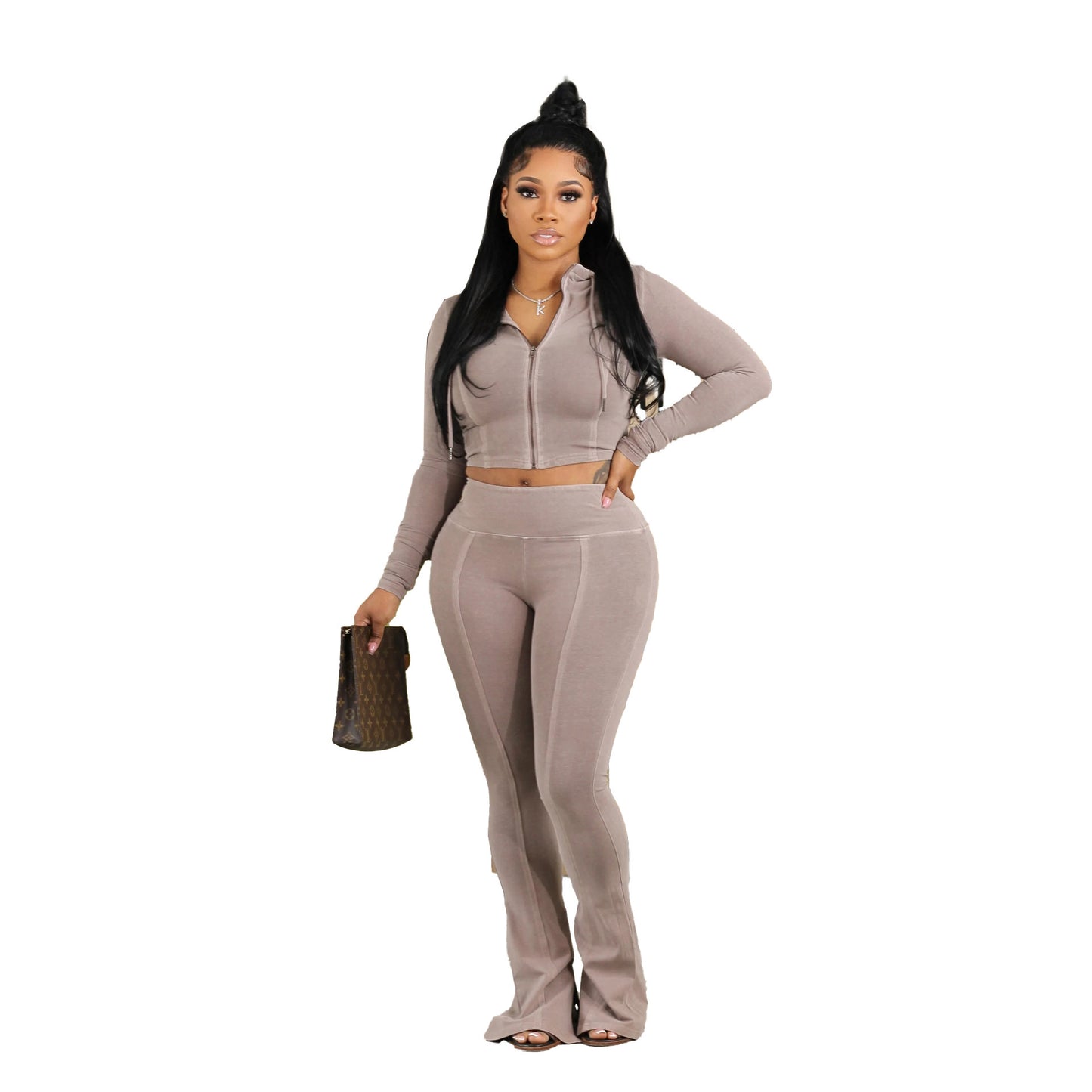 Women's Fashion Slim Pants Two-piece Set Nightclub Uniforms