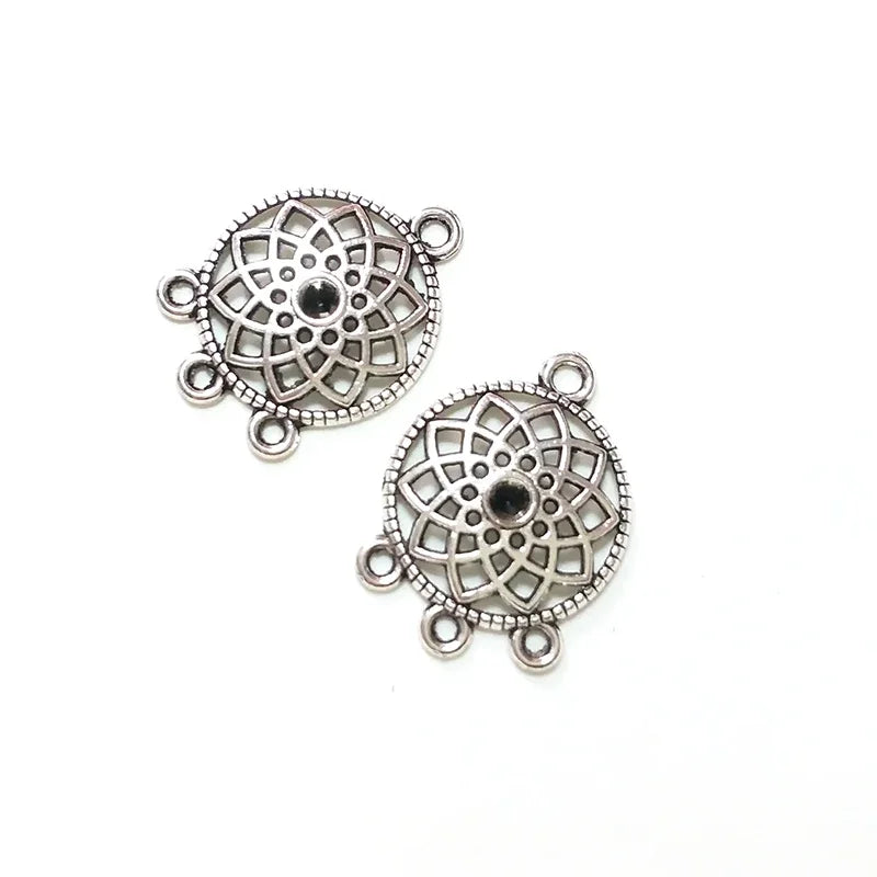 Fashion 18mm 10pieces/bag Zinc Alloy Porous Connector Charms Linker for DIY Necklace Earring Jewelry Accessories