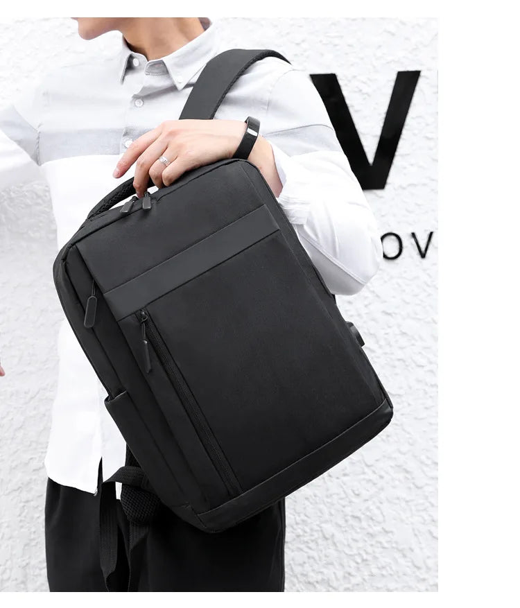 Business Laptop Backpack Large Capacity Multifunctional Usb Charging Waterproof Film Backbag Casual Shoulder Bag For Men