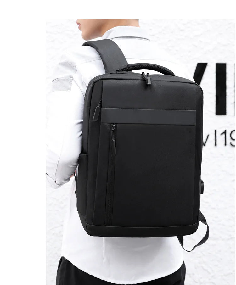 Business Laptop Backpack Large Capacity Multifunctional Usb Charging Waterproof Film Backbag Casual Shoulder Bag For Men