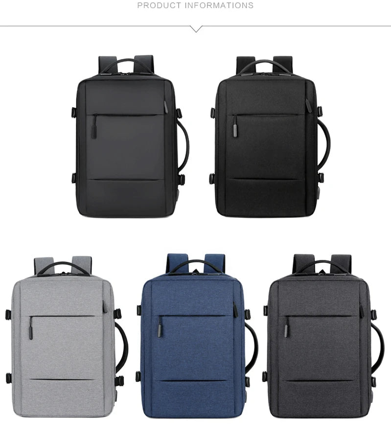 Men Large Capacity Backpack USB Charging Male Laptop Bagpack Waterproof Business Travel Back Pack Luggage Bag Mochila