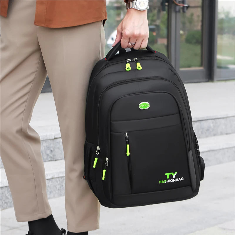 Minimalist Large Capacity Backpacks Men's Waterproof Oxford Commute School Backpack Business Casual Multiple Pockets Travel Bag