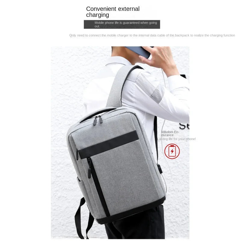 Business Laptop Backpack Large Capacity Multifunctional Usb Charging Waterproof Film Backbag Casual Shoulder Bag For Men