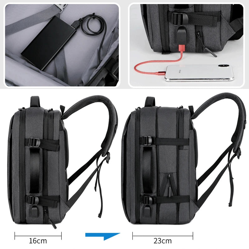 Men Large Capacity Backpack USB Charging Male Laptop Bagpack Waterproof Business Travel Back Pack Luggage Bag Mochila