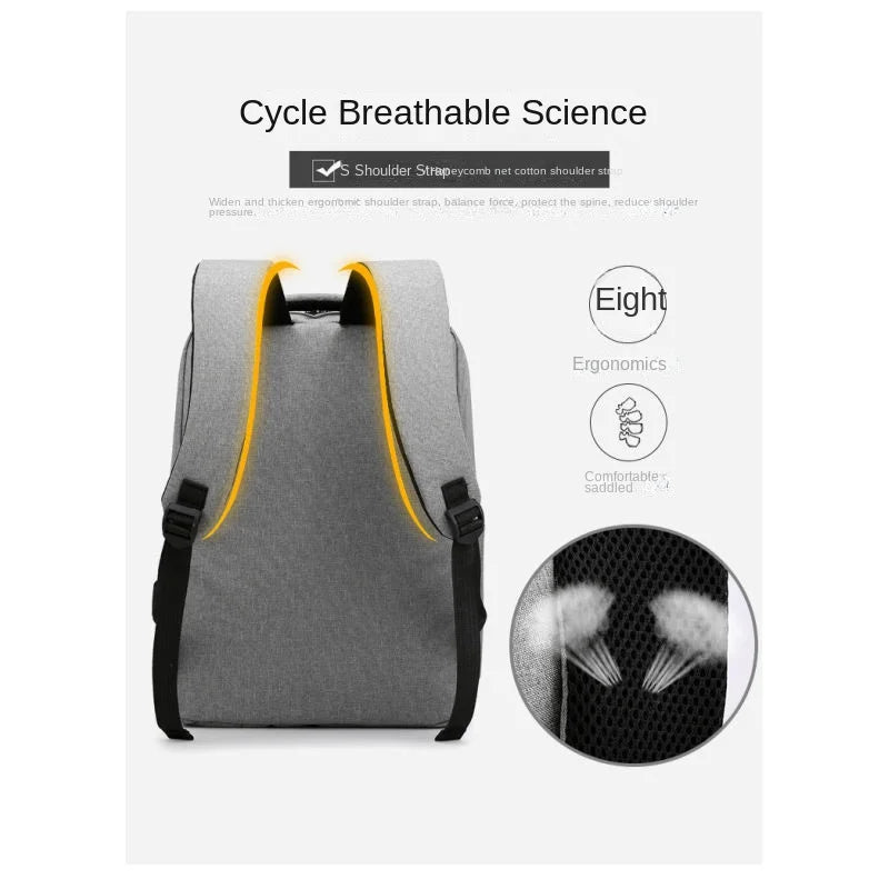 Business Laptop Backpack Large Capacity Multifunctional Usb Charging Waterproof Film Backbag Casual Shoulder Bag For Men