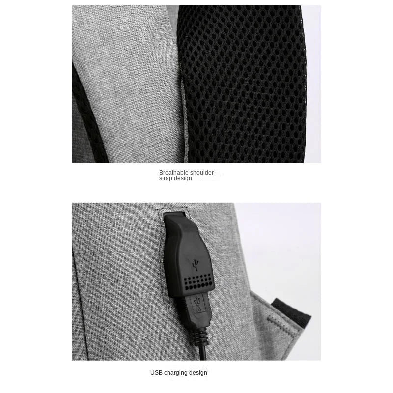 Business Laptop Backpack Large Capacity Multifunctional Usb Charging Waterproof Film Backbag Casual Shoulder Bag For Men