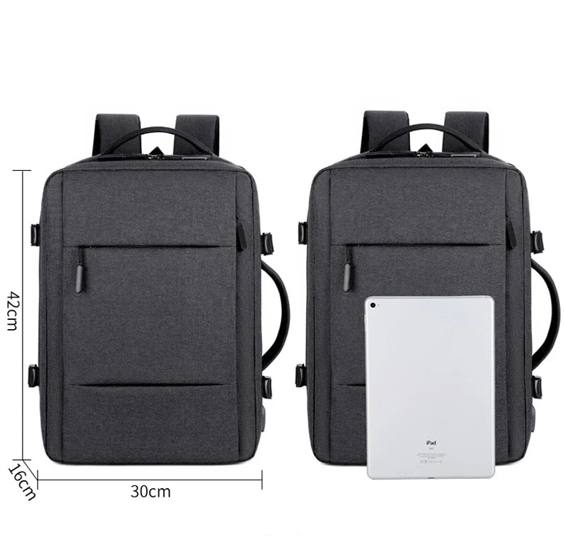 Men Large Capacity Backpack USB Charging Male Laptop Bagpack Waterproof Business Travel Back Pack Luggage Bag Mochila