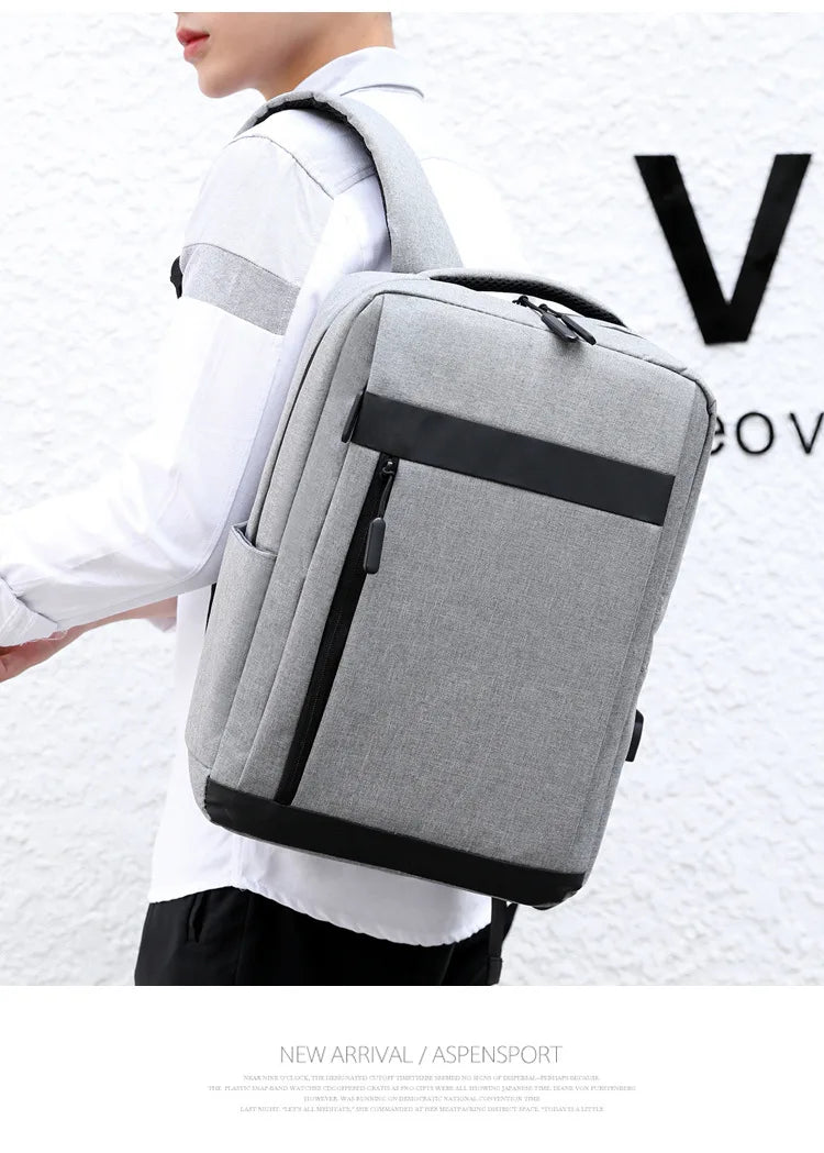 Business Laptop Backpack Large Capacity Multifunctional Usb Charging Waterproof Film Backbag Casual Shoulder Bag For Men