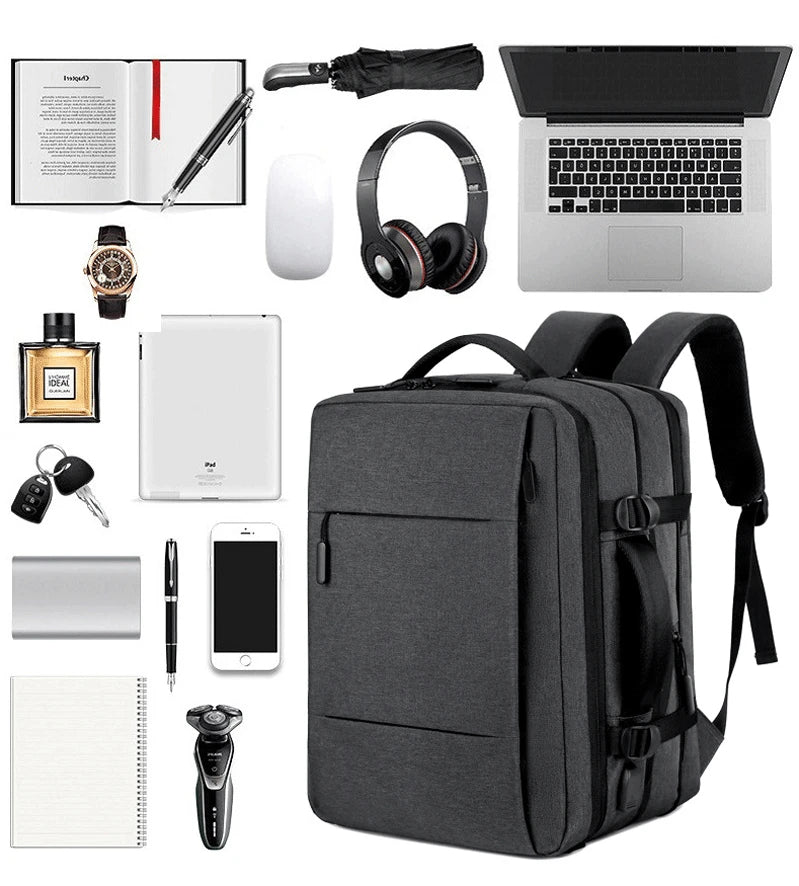 Men Large Capacity Backpack USB Charging Male Laptop Bagpack Waterproof Business Travel Back Pack Luggage Bag Mochila