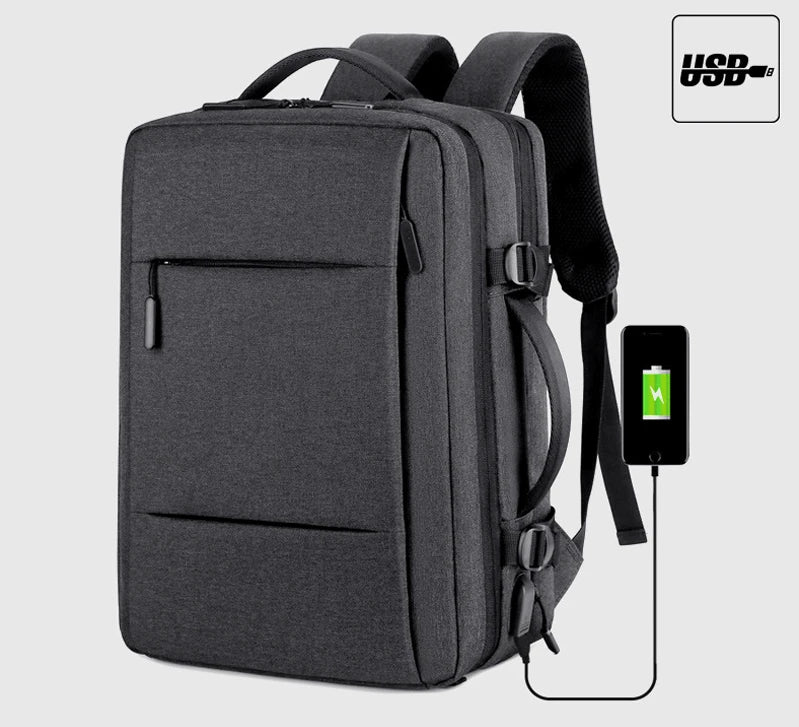 Men Large Capacity Backpack USB Charging Male Laptop Bagpack Waterproof Business Travel Back Pack Luggage Bag Mochila