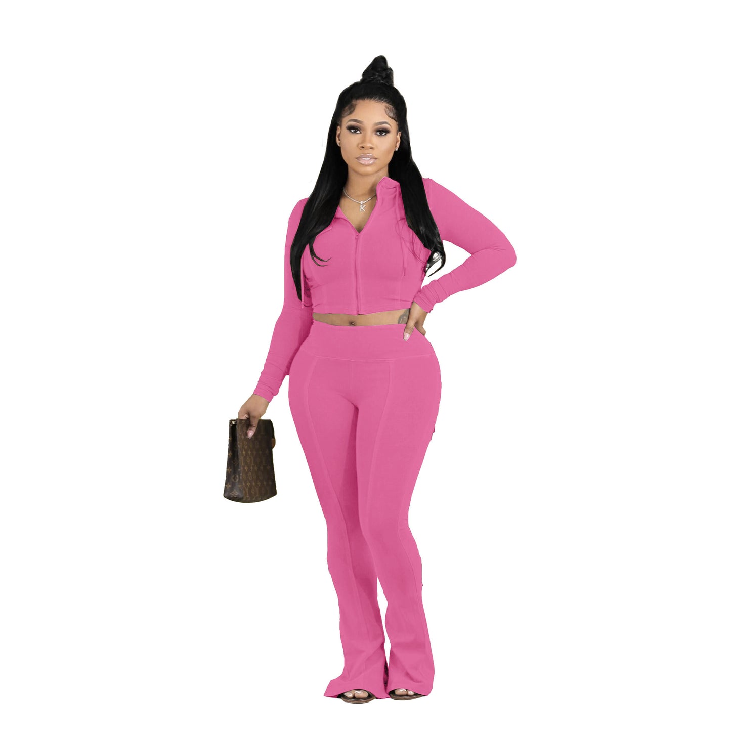 Women's Fashion Slim Pants Two-piece Set Nightclub Uniforms