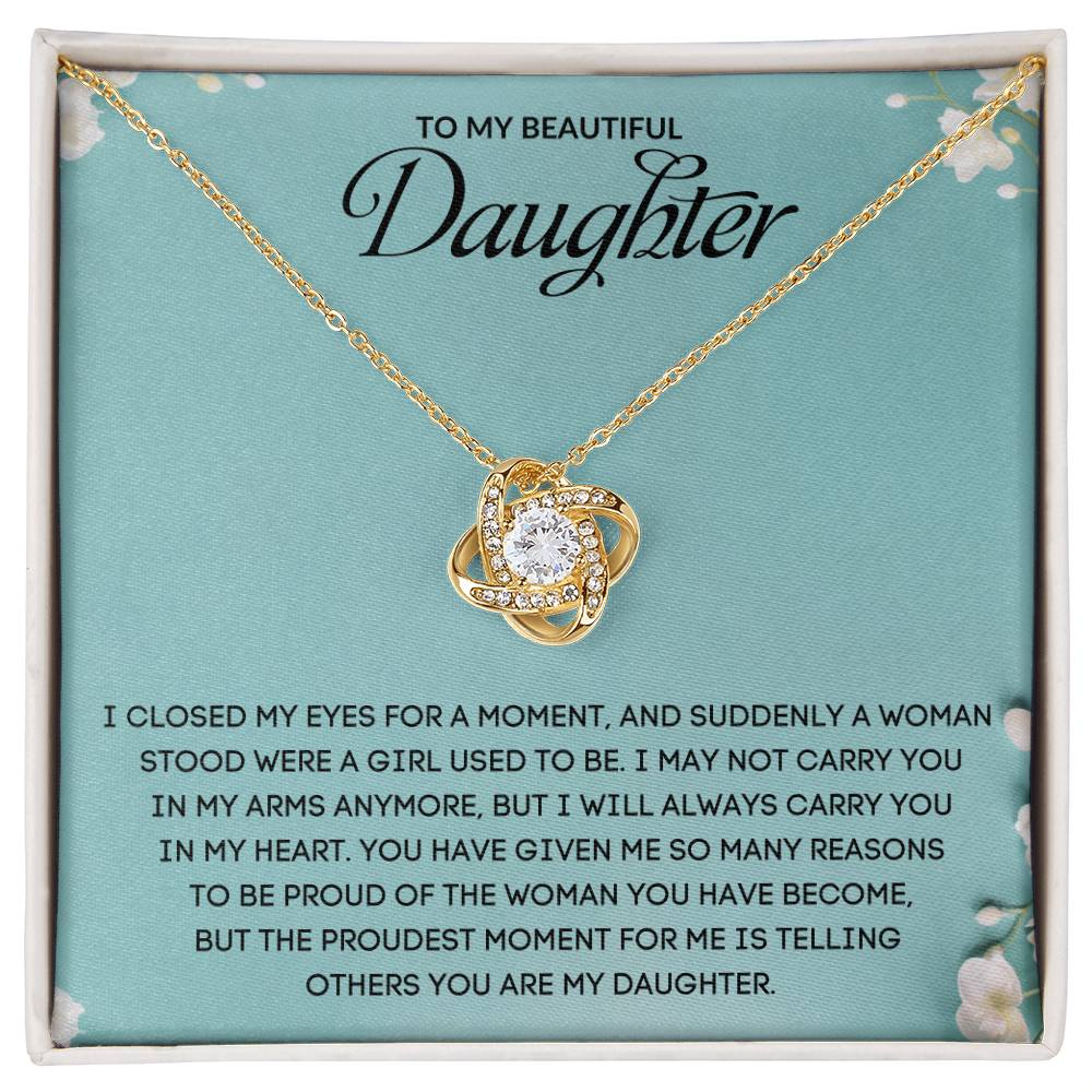 To My Beautiful Daughter | Love Knot Necklace