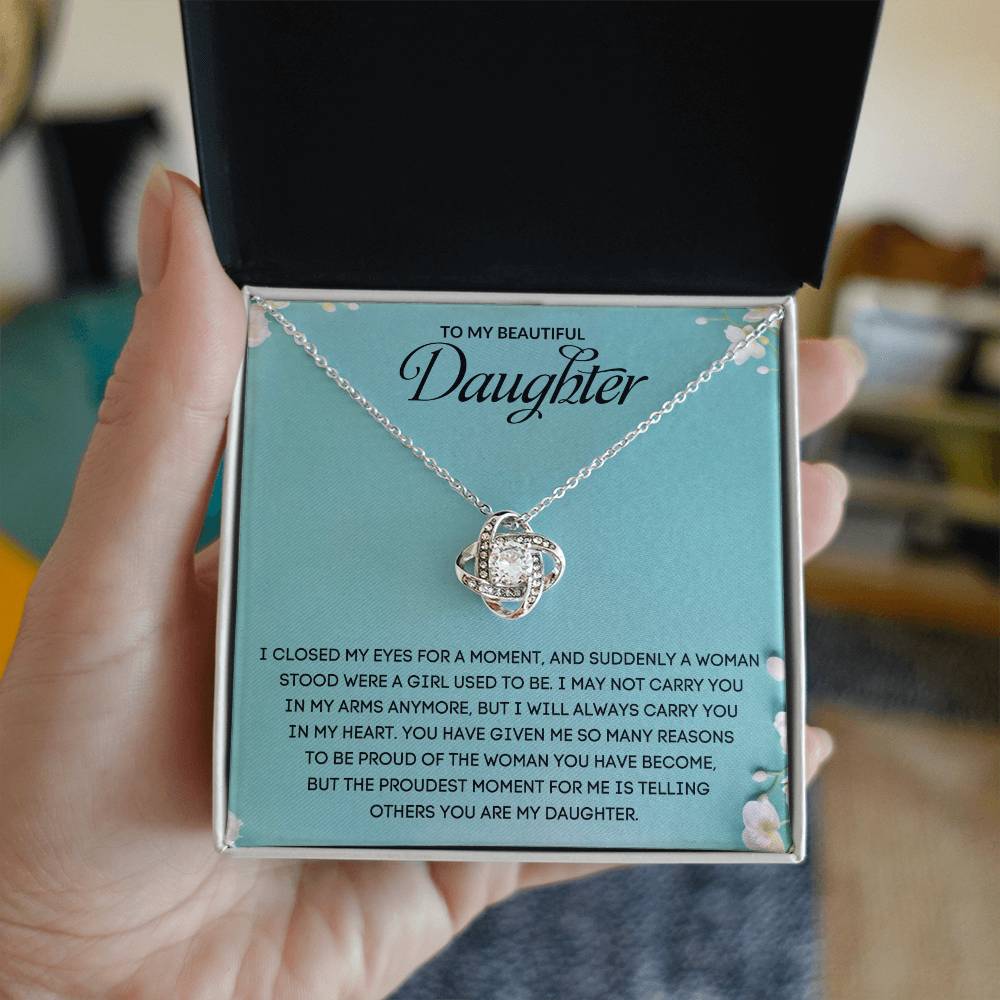 To My Beautiful Daughter | Love Knot Necklace