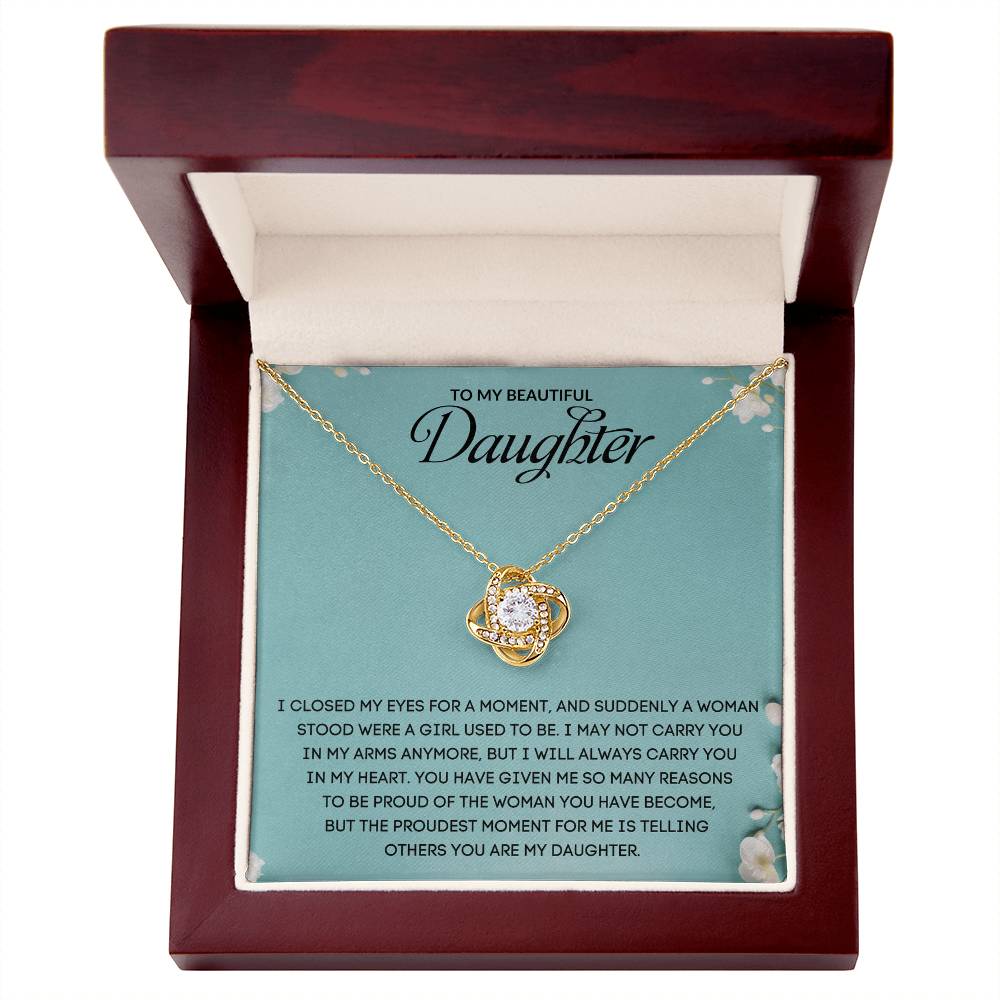 To My Beautiful Daughter | Love Knot Necklace