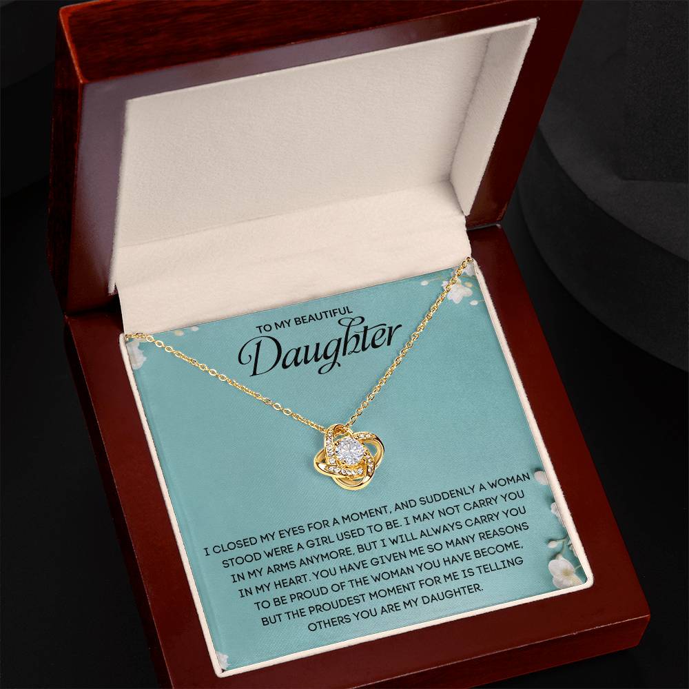 To My Beautiful Daughter | Love Knot Necklace