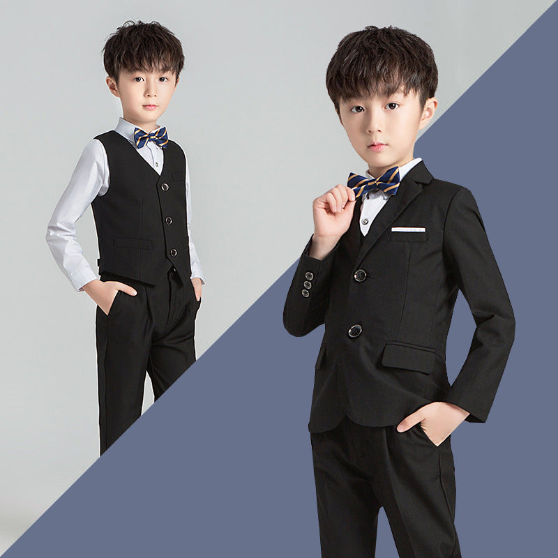 Children's Suit Boys Solid Color Flower Girl Dress Catwalk Performance Clothing