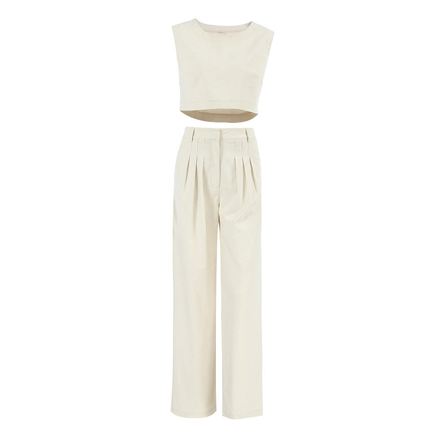 Short Vest Pants Two-piece Women's Clothing