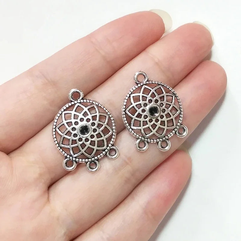 Fashion 18mm 10pieces/bag Zinc Alloy Porous Connector Charms Linker for DIY Necklace Earring Jewelry Accessories