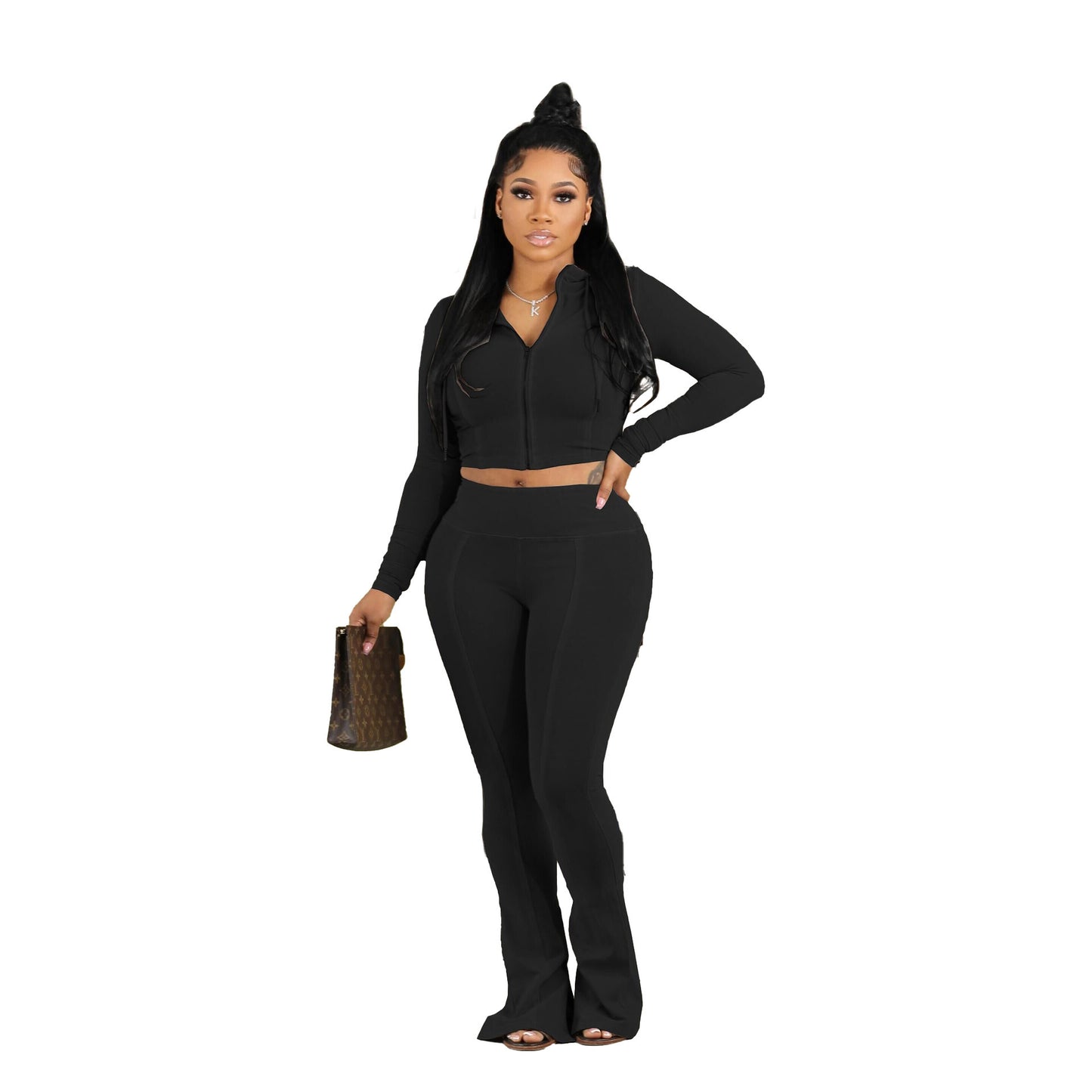 Women's Fashion Slim Pants Two-piece Set Nightclub Uniforms