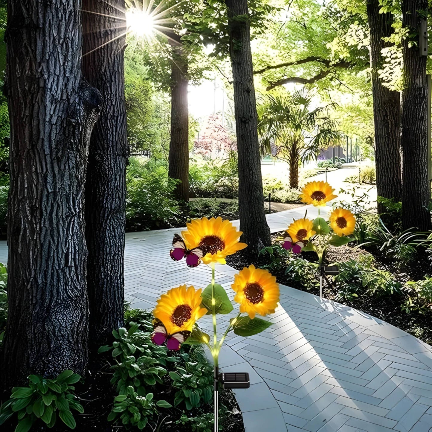 Sunflower Solar LED Garden Lights (2 Pack Special)