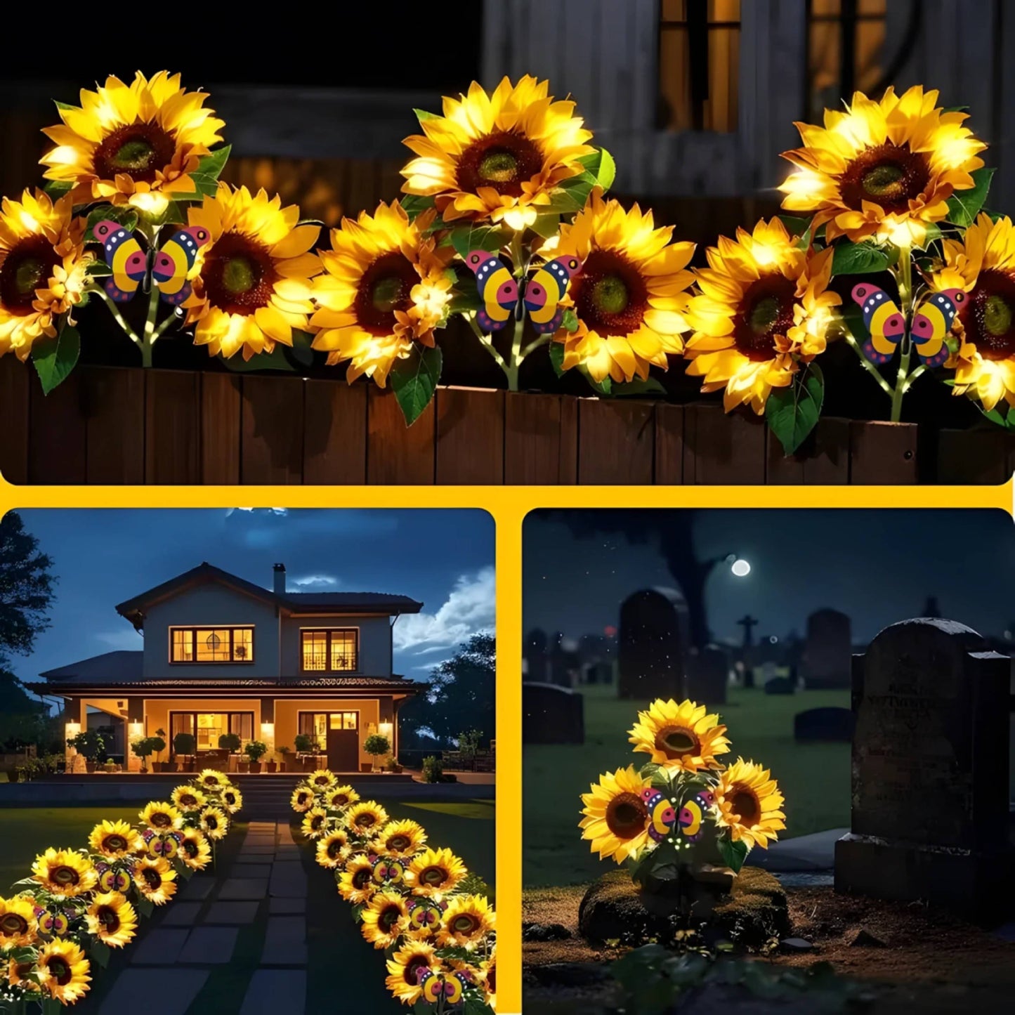 Sunflower Solar LED Garden Lights (2 Pack Special)