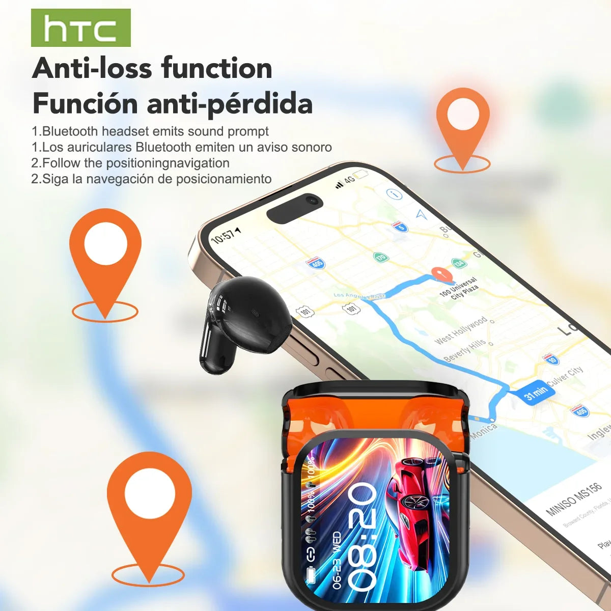 AI LED Display Wireless Earbuds Bluetooth|Waterproof|TouchScreen|Translate|Sport|Long Life