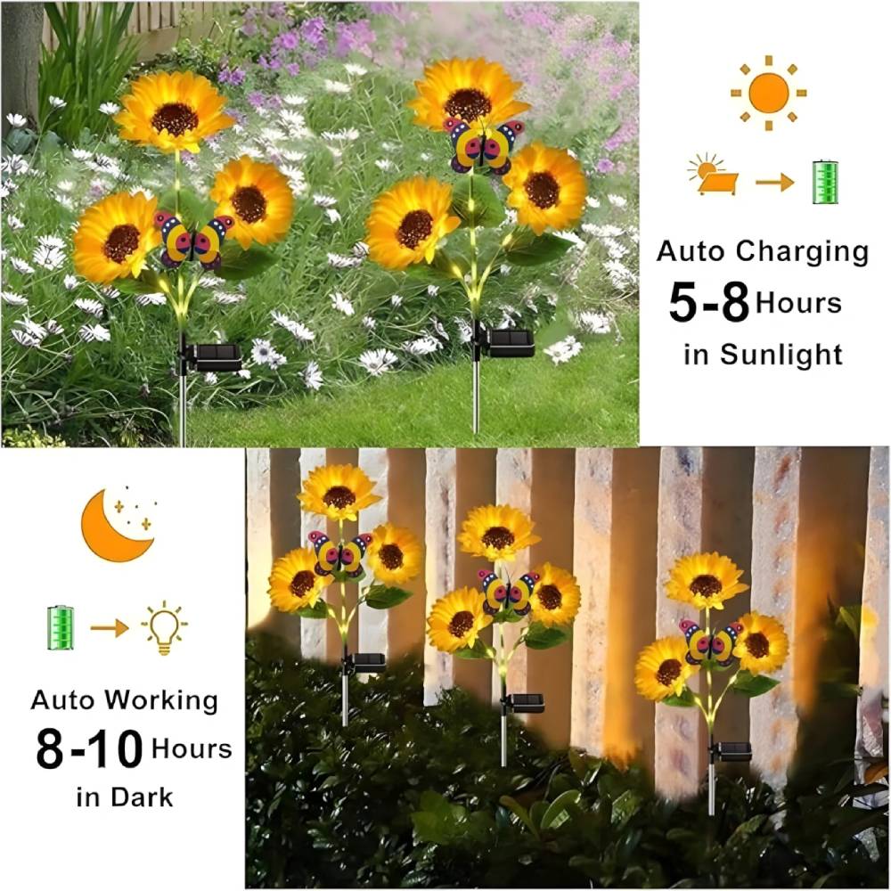 Sunflower Solar LED Garden Lights (2 Pack Special)