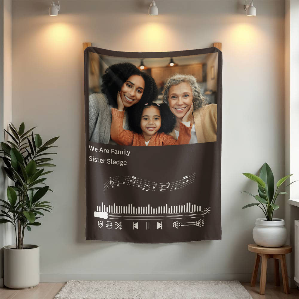 Personalized Mink Touch Fleece Blanket with Photo Upload & Song Choice