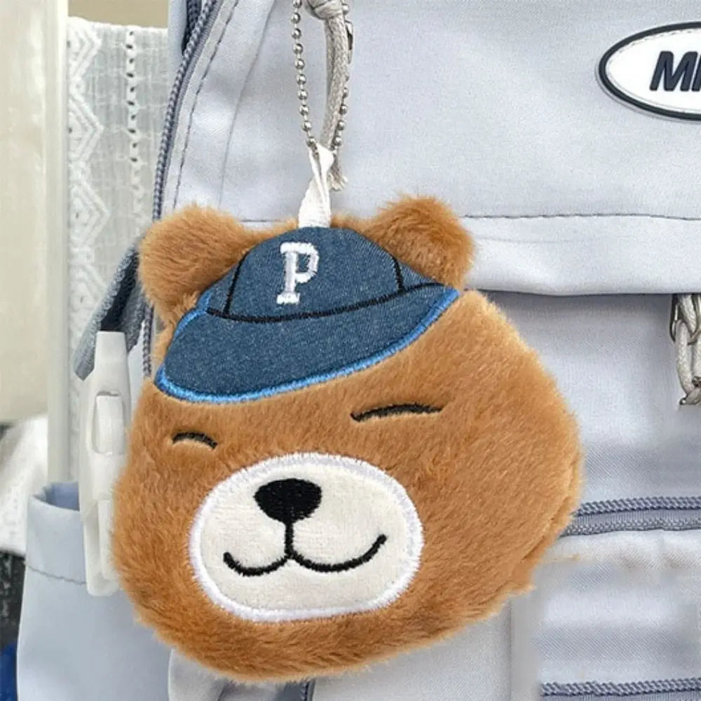 Storage Brown Bear Plush Wallet Headphone Bag Zipper Bear Plush Coin Purse Bag Pendant Portable Cartoon Animal Purse