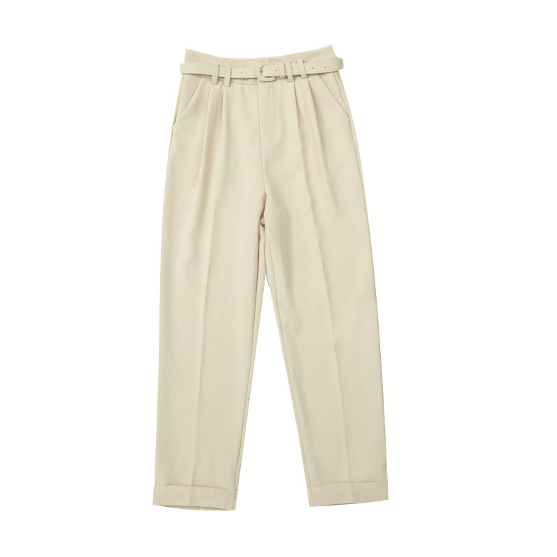 Lightly Cooked High-waist Work Straight-leg Pants