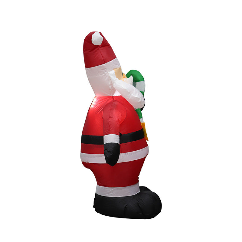 Inflatable small cane santa decoration