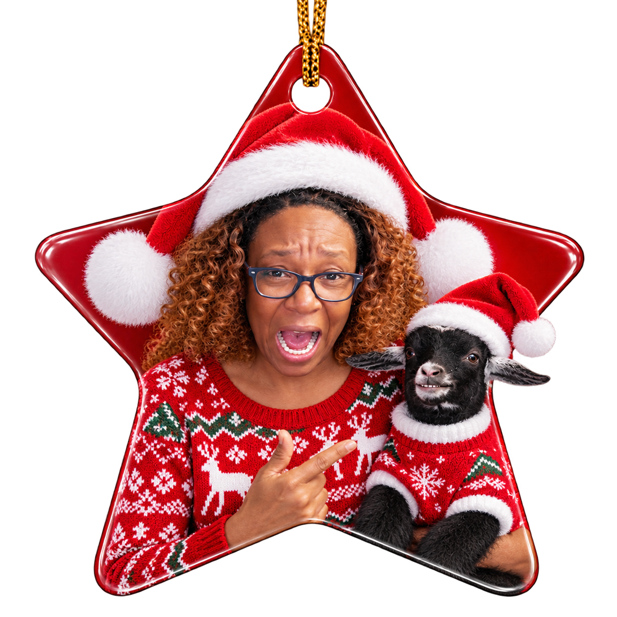 Pet/Person Custom Ornaments, 2-Sides (1pc, 3pcs, 5pcs, 10pcs)