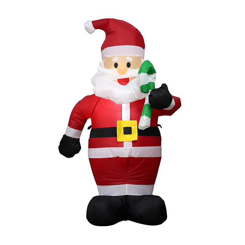 Inflatable small cane santa decoration