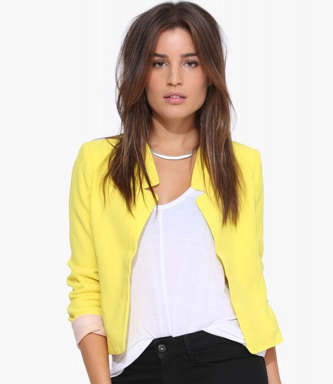 Spring Autumn New Fashion Women's Short Blazer Coat Candy Color Casual Suit Blazer and Jacket Solid Slim Female Blazers