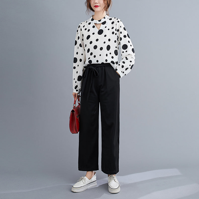 Women Loose Small Shirt Casual Pants Two-Piece Suit