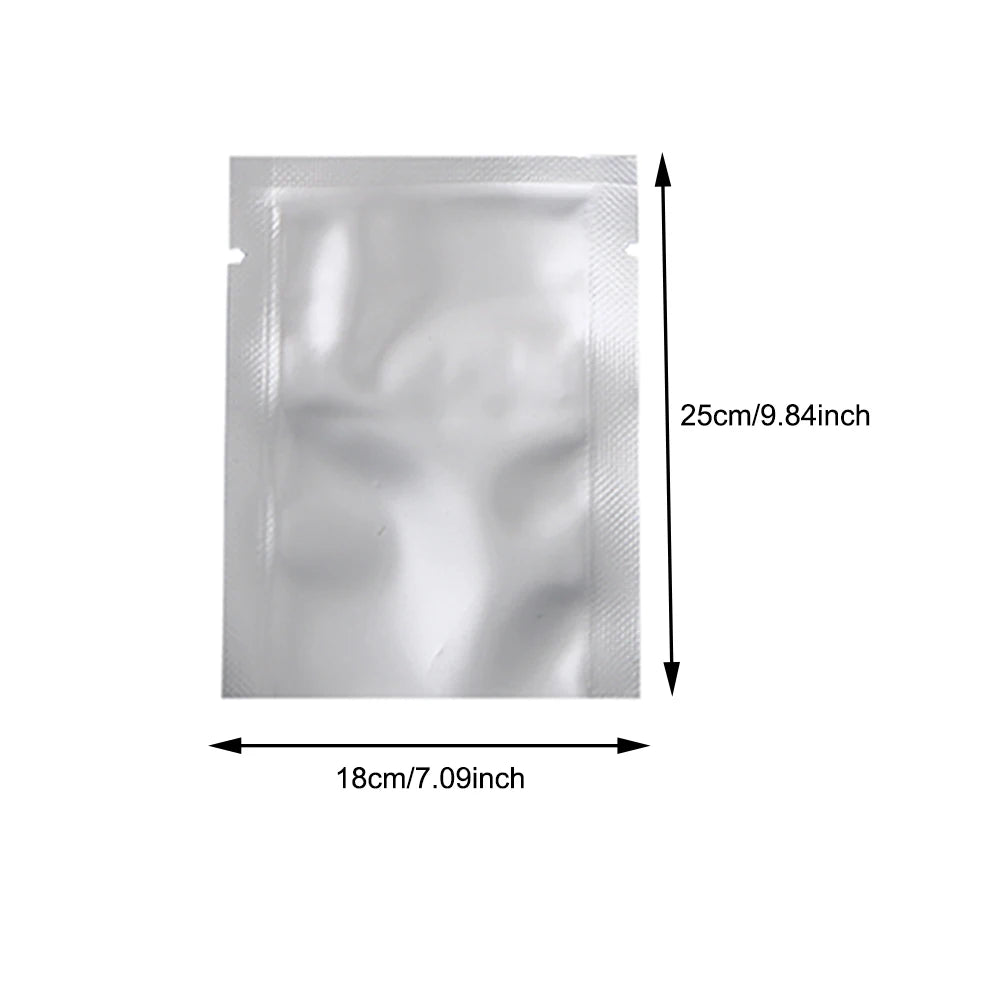 Silver Pure Aluminum Foil Package Bag Coffee Sugar Pouches Open Tops Heat Seal Vacuum Mylar Foil Bags for Spice Powder Storage
