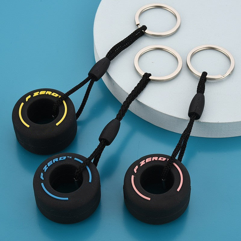 PVC Soft Rubber Tire Keychain Pendants