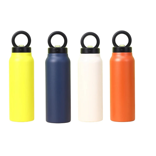 Insulated Water Bottle With Magnetic Phone Holder, Made Of Stainless Steel