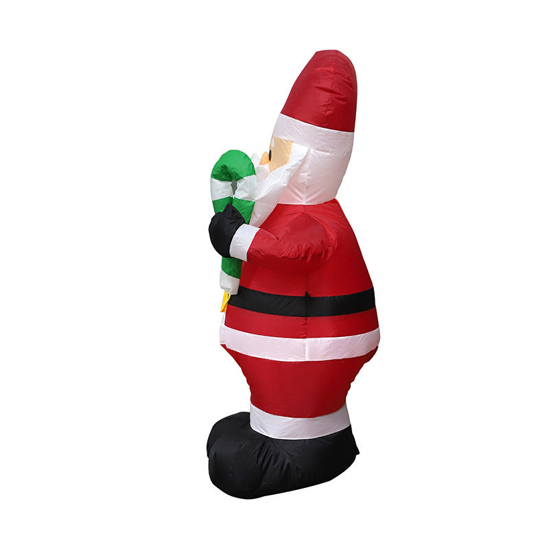 Inflatable small cane santa decoration