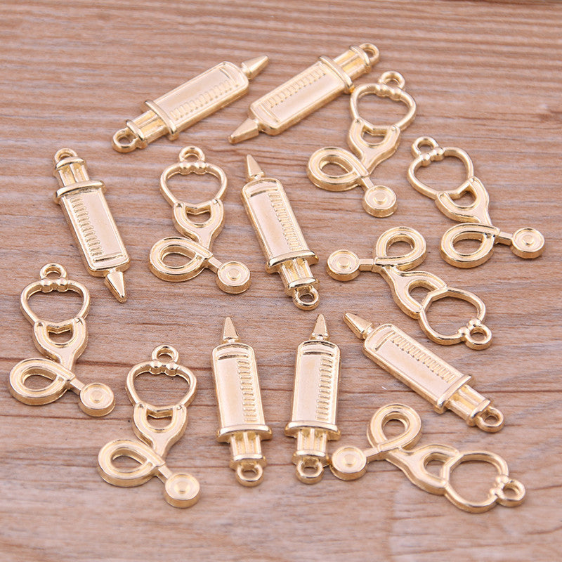 Alloy Jewelry Accessories, Syringes, Stethoscope Pendants, Pendants