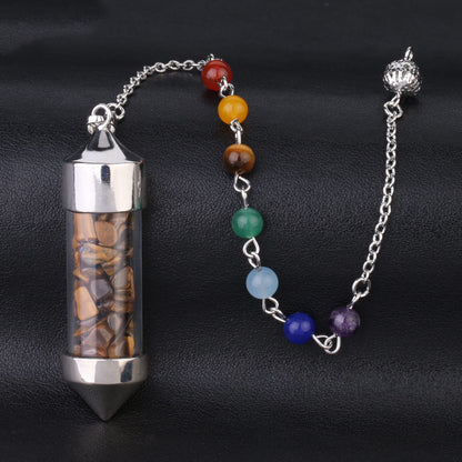 Seven chakra gravel cone shaped pendants