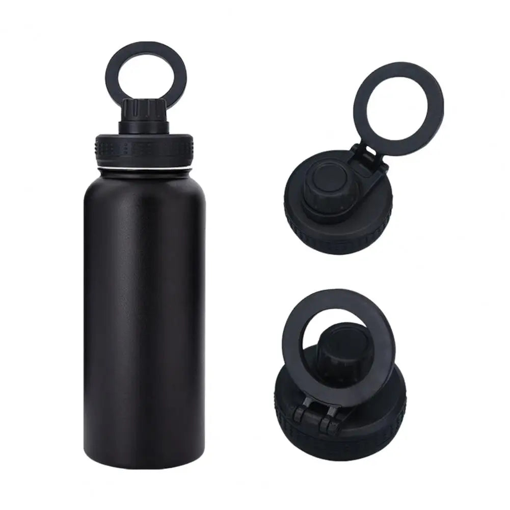 Stainless Steel Water Bottle 1000ml Insulated Stainless Steel Bottle with Magnetic Phone Holder High Temperature for 12/24